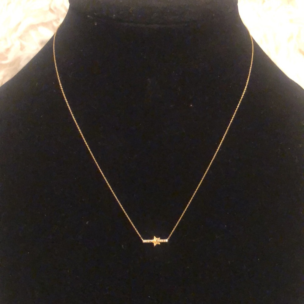 Dana Rebecca Designs Livi Gold Star bar Diamond necklace